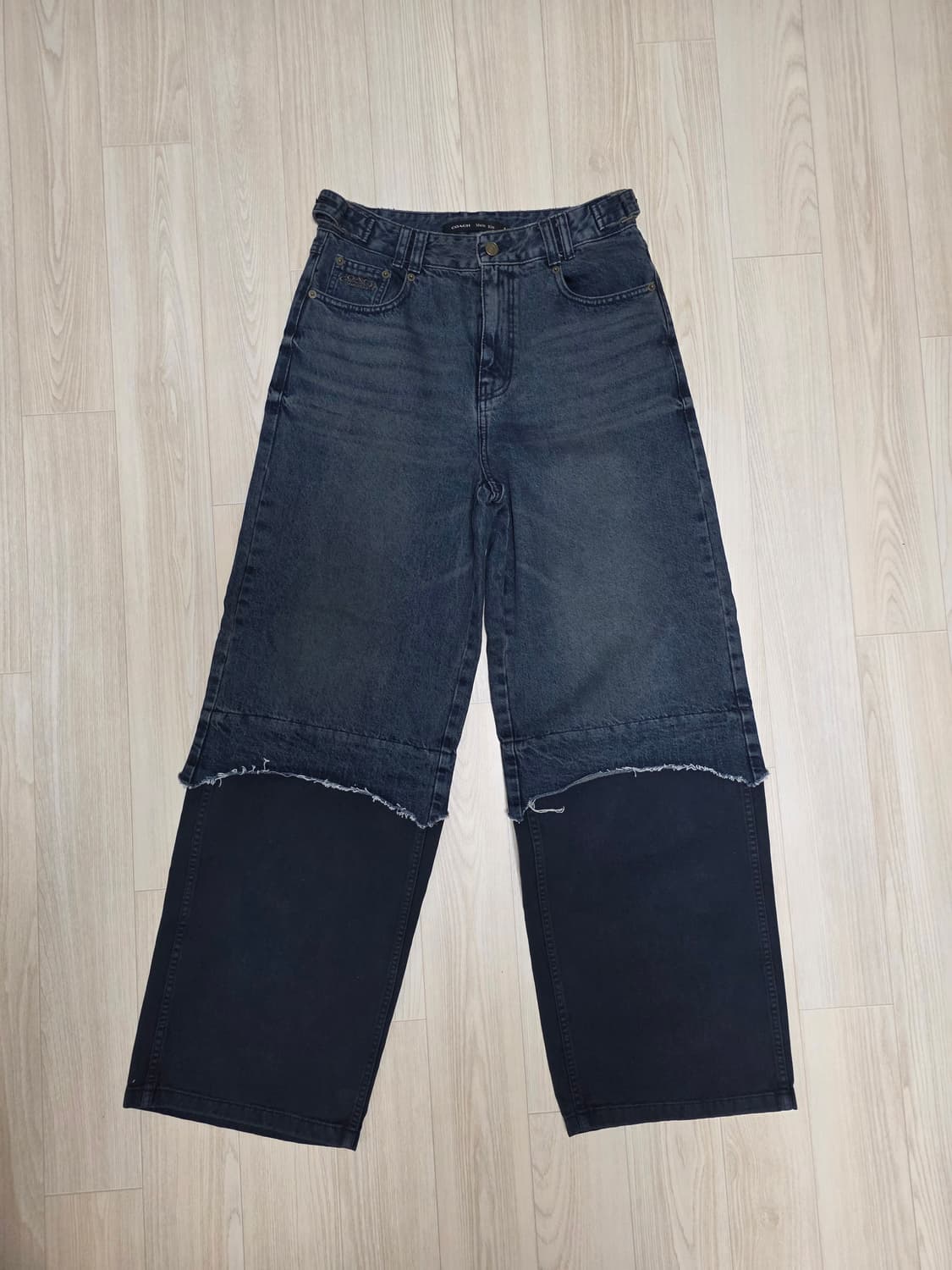 마뗑킴 x 코치 워시드 레이어드 데님팬츠 M사이즈 상품이미지1