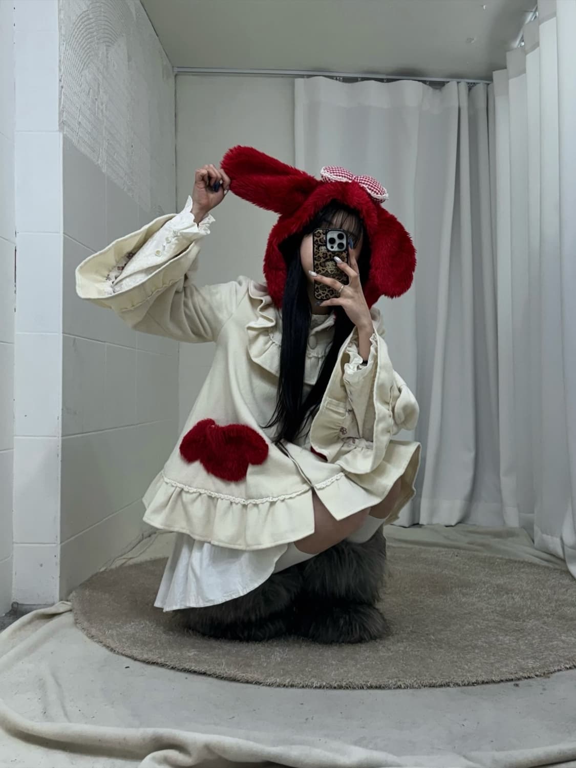 디어마이러브 디마럽 산리오 콜라보 마이멜로디 화이트 러블리 히메 코트 상품이미지9