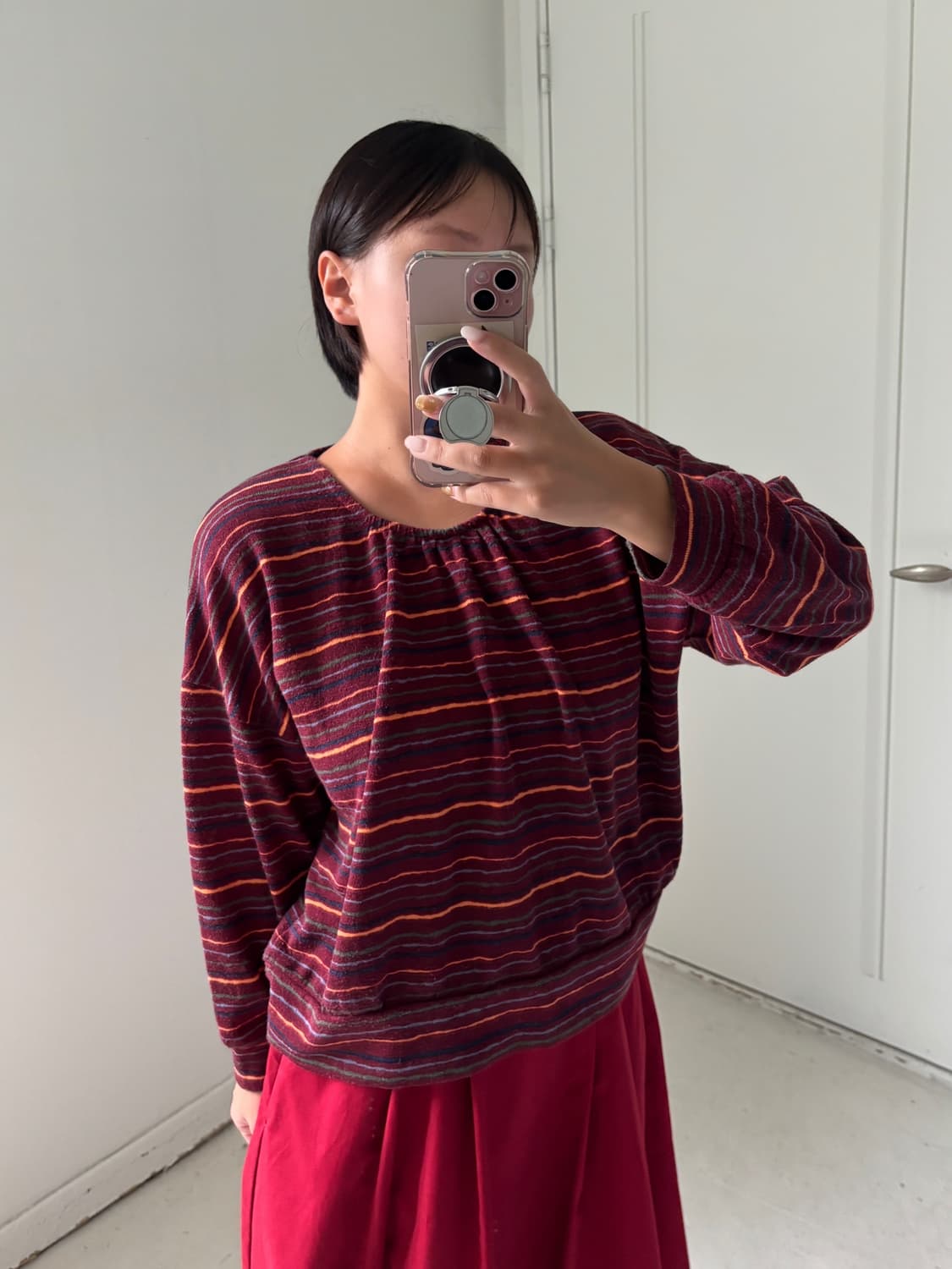 일본빈티지 모리 셔링 긴팔티셔츠 상품이미지1
