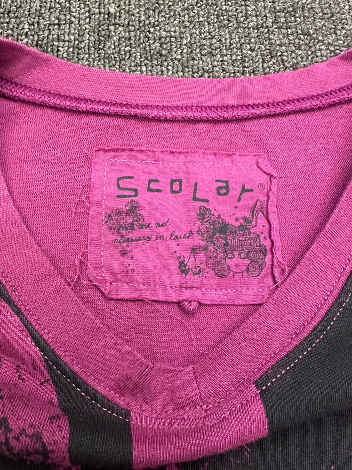 M)Scolar y2k 프린팅 퍼플 반팔 상품이미지3