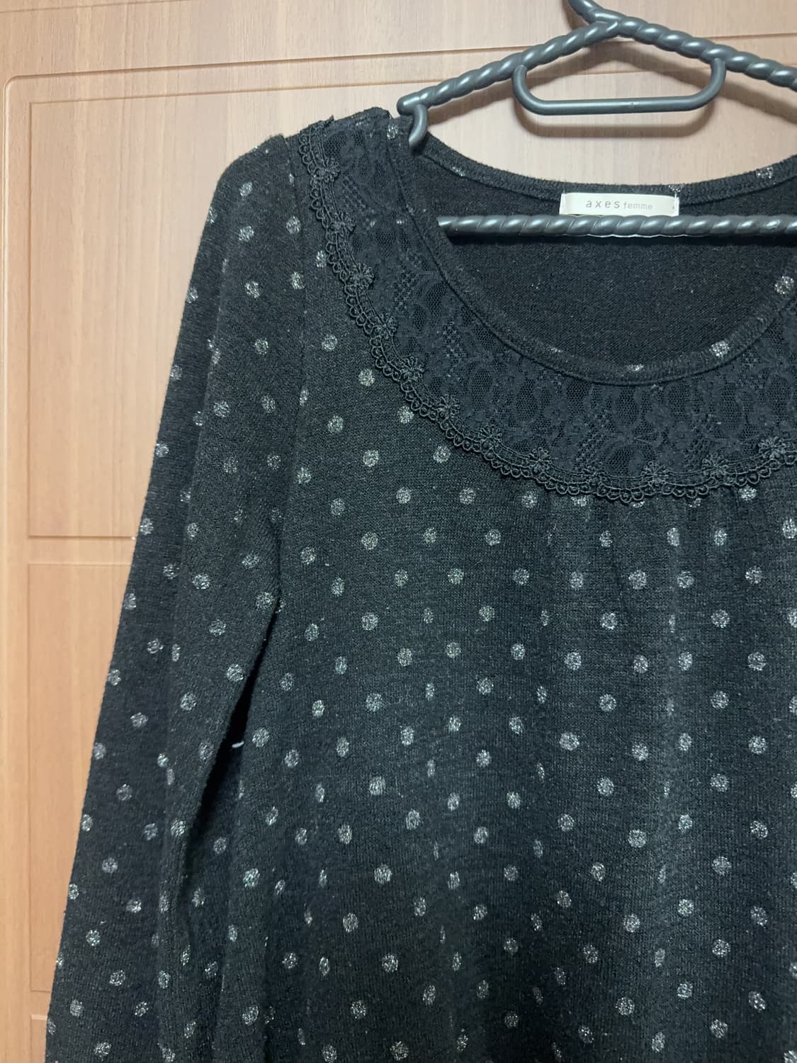 엑시즈팜 빈티지 모리걸 니혼진 도트 레이스 리본 니트 상품이미지2