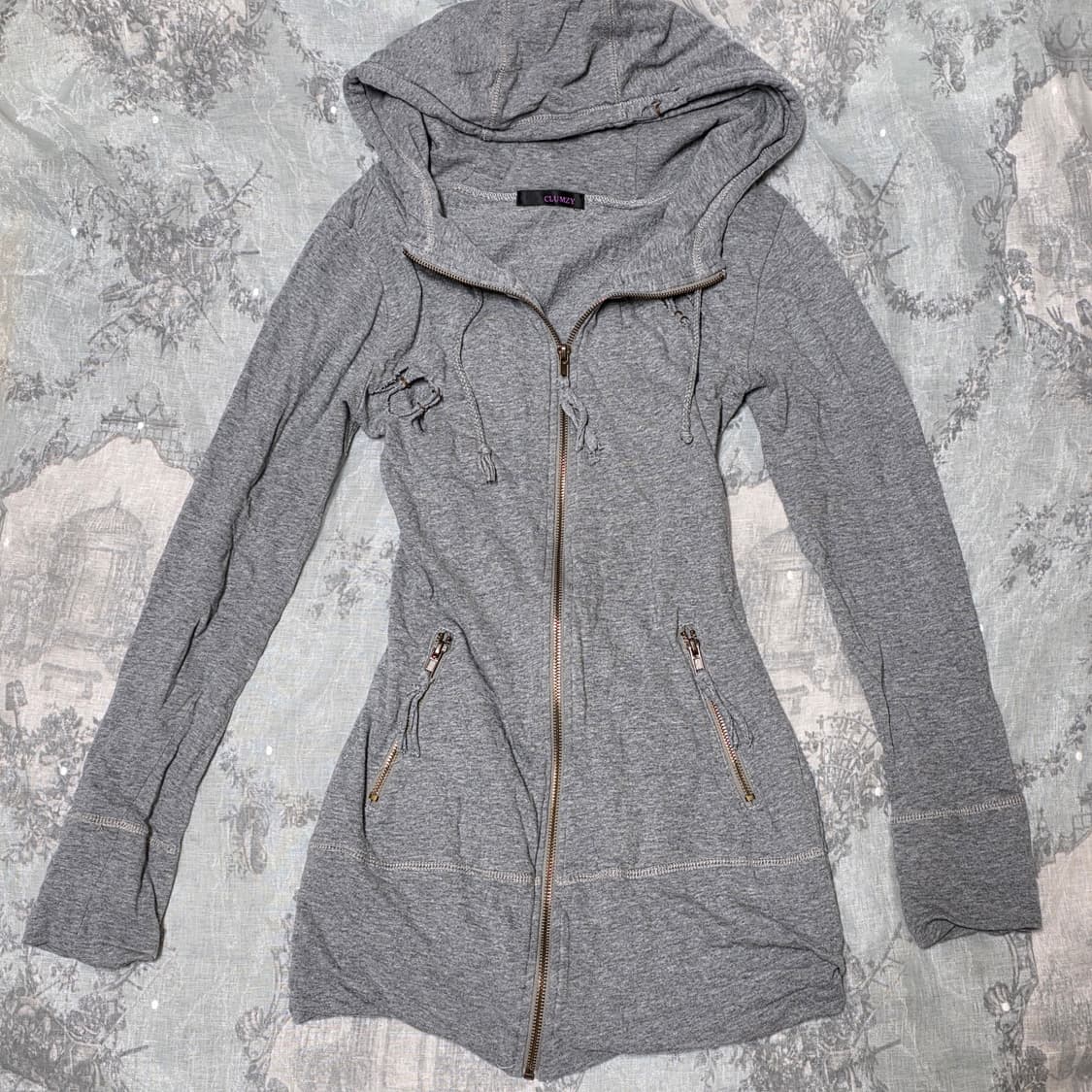 빈티지 딱붙 펑크 그런지 후드 집업 y2k 오네갸루 d.i.a깔 상품이미지1