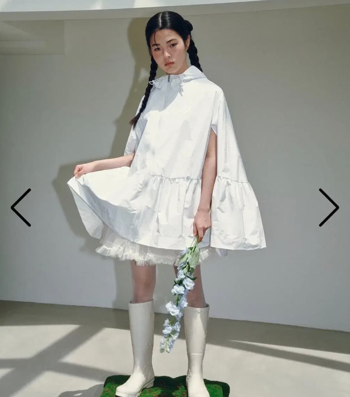 민주킴 락피쉬 셔링 후드 케이프 레인코트 상품이미지1