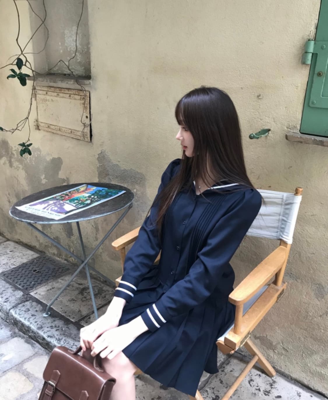 라벨르블랑 세일러 플리츠 원피스 상품이미지3