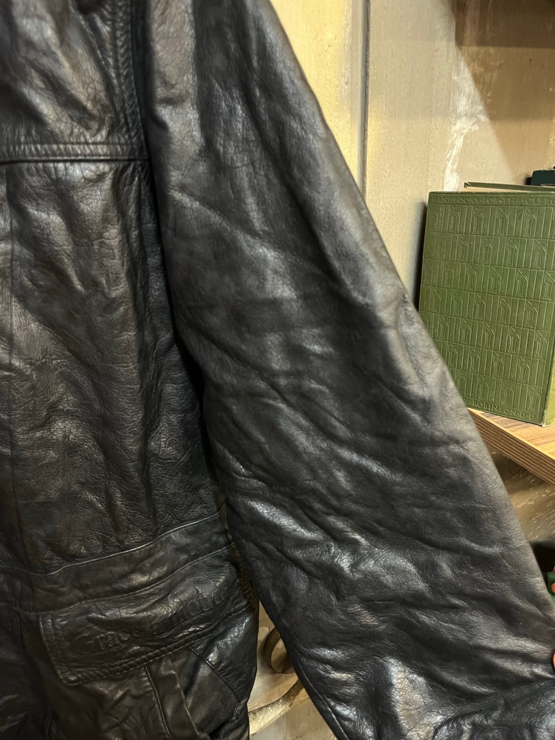 빈티지 카라 가죽 레더자켓 블랙 L #csz2597 상품이미지10