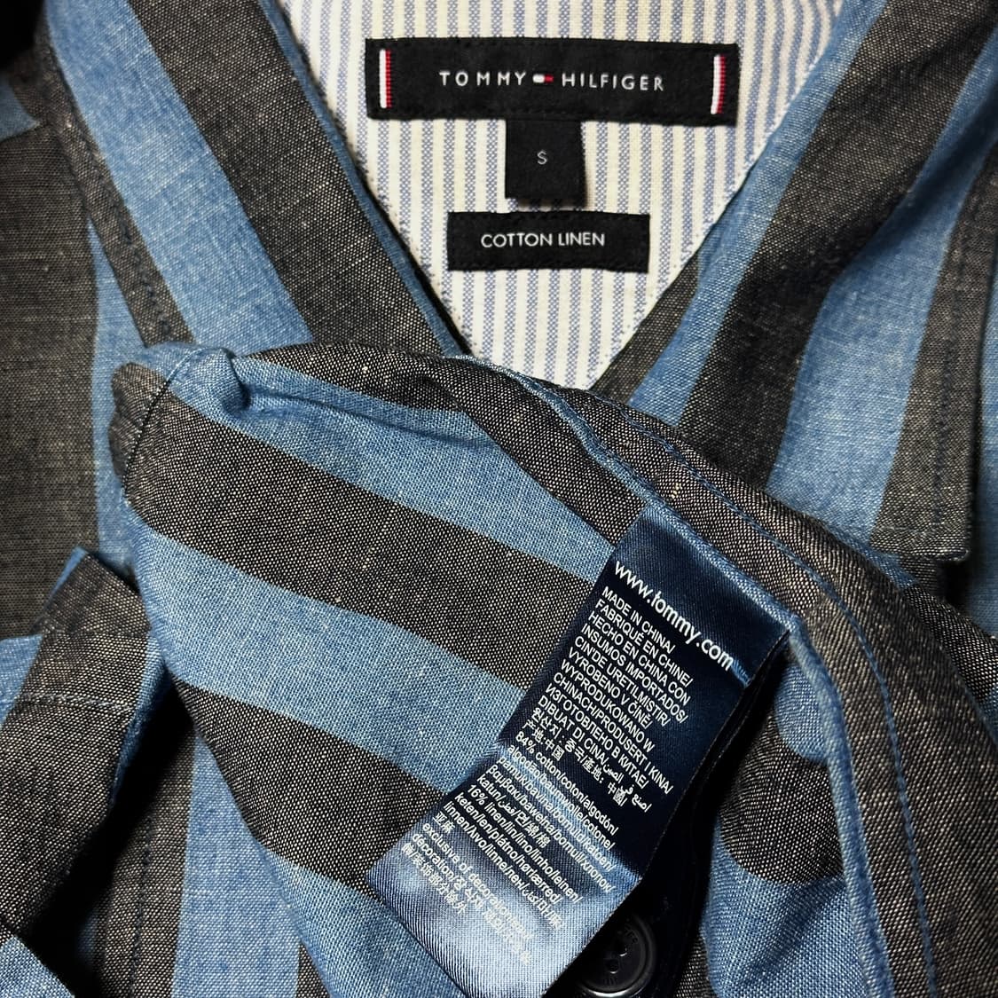 타미힐피거 면혼방 오버핏 스트라이프 셔츠 상품이미지6