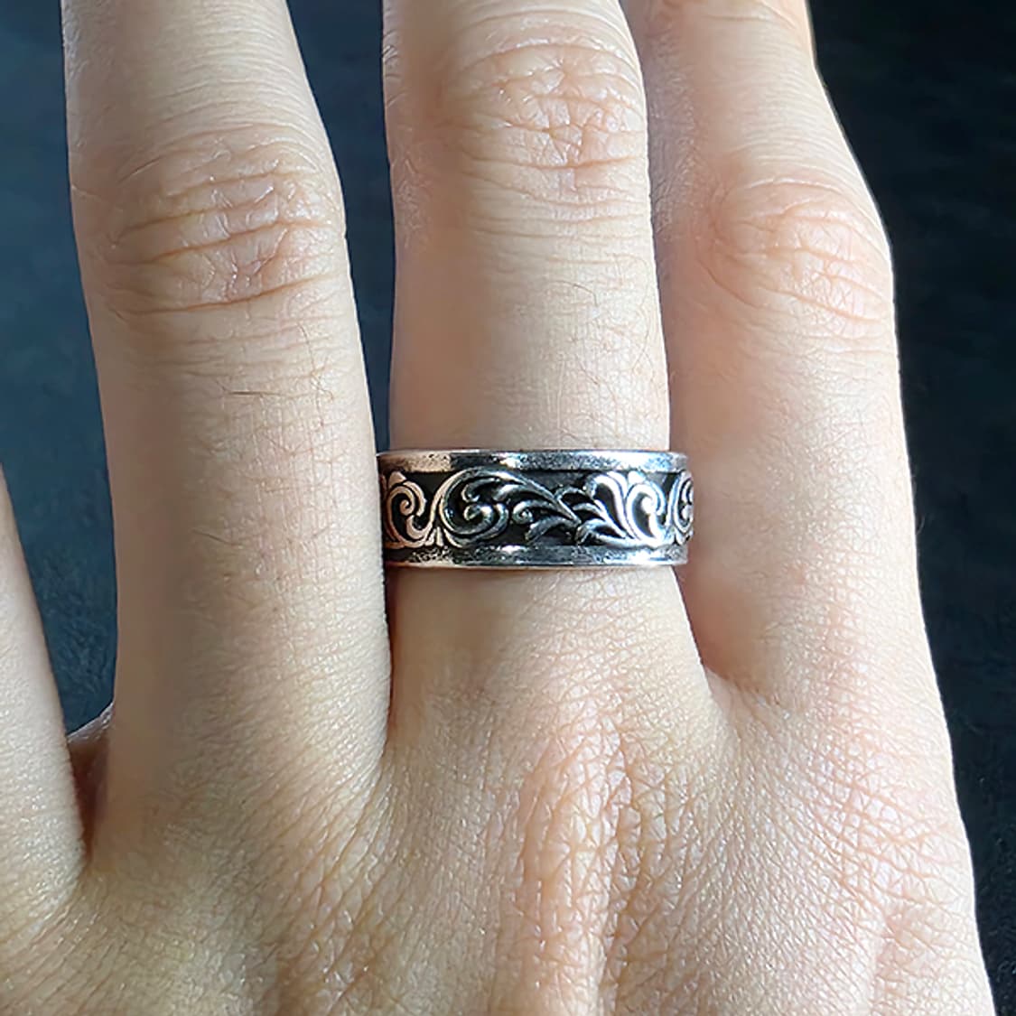 Baroque 실버 남자 엔틱 빈티지 명품 고대 문양 장식 반지 상품이미지6