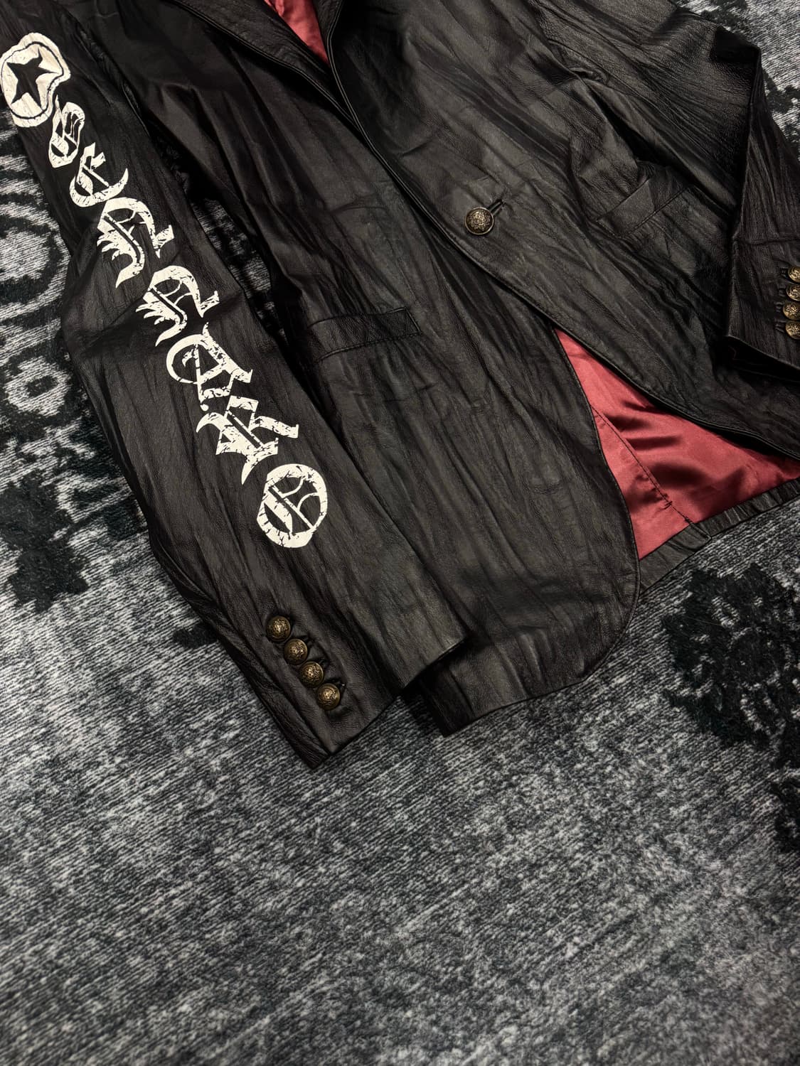 Gennaro 00s wrinkle garment 1b leather b 상품이미지4