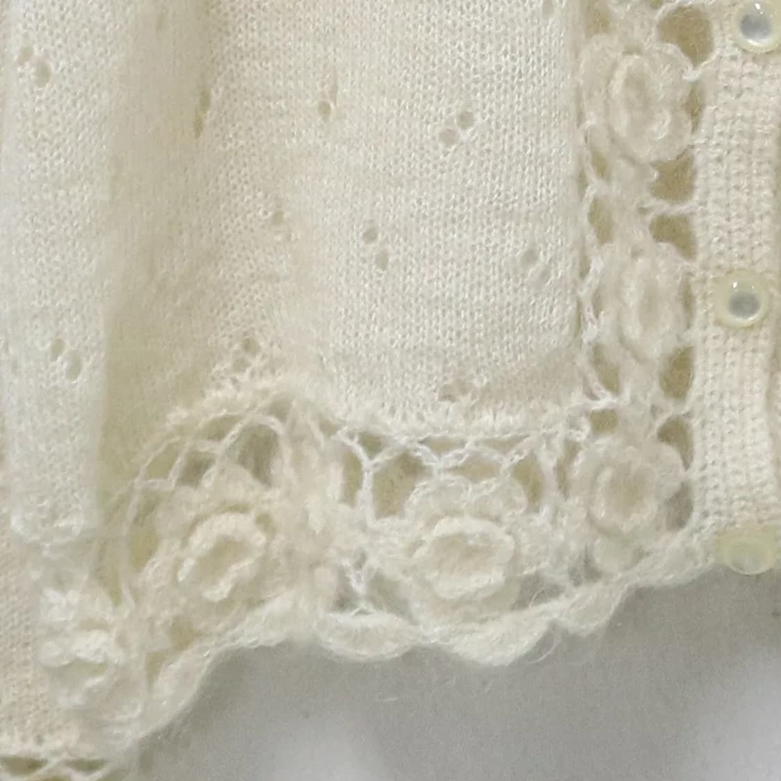 PIERCE 플라워 펀칭 울 혼방 가디건 62037 상품이미지6