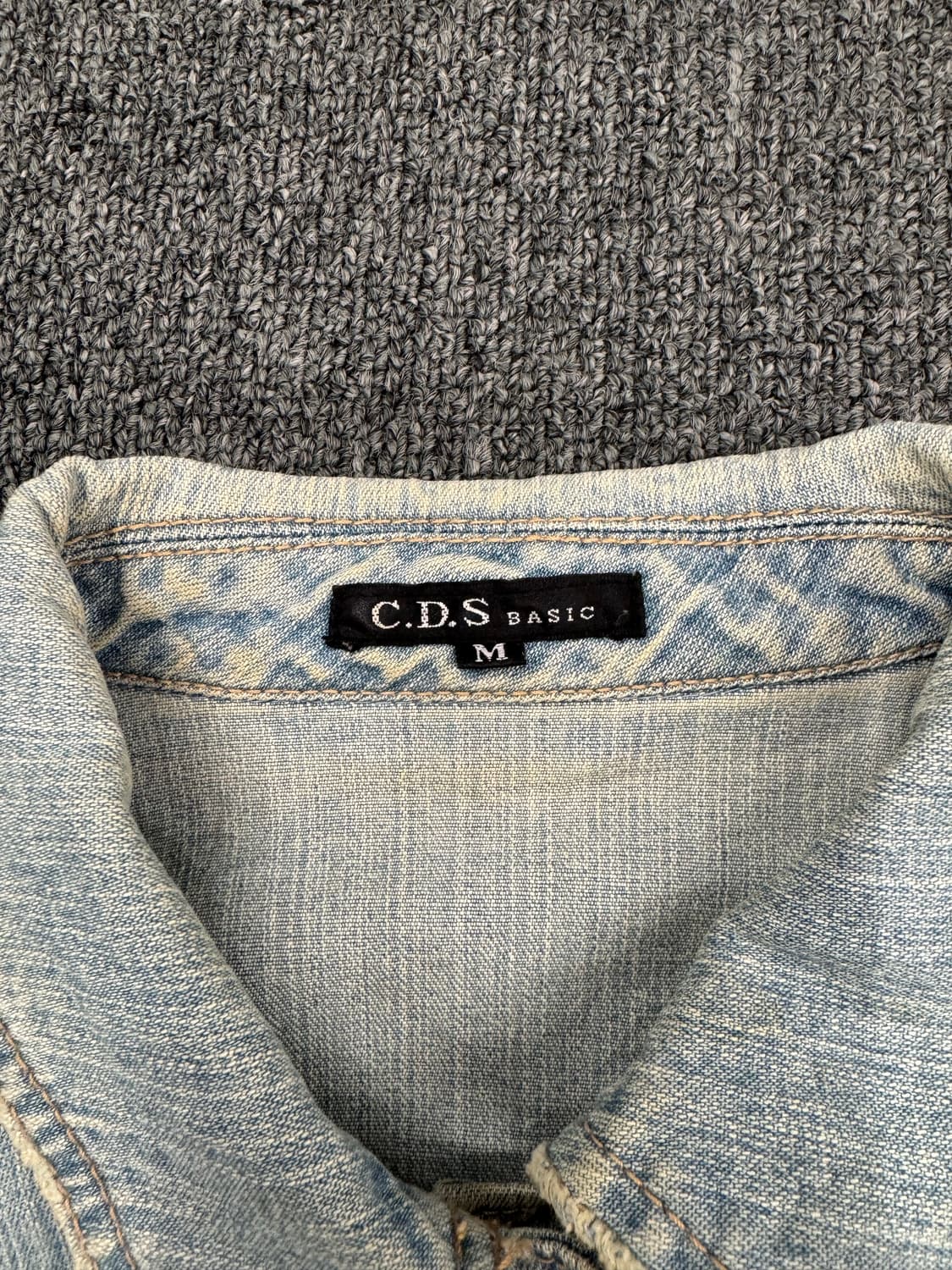 M)C.D.S Basic 빈티지 여성 크롭 연청 데님자켓 상품이미지4