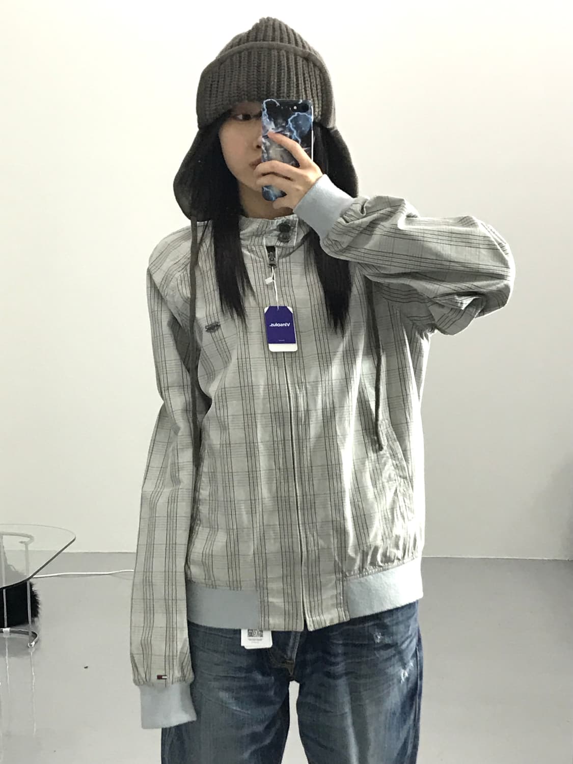 타미힐피거 체크 라이트 집업 재킷 상품이미지1