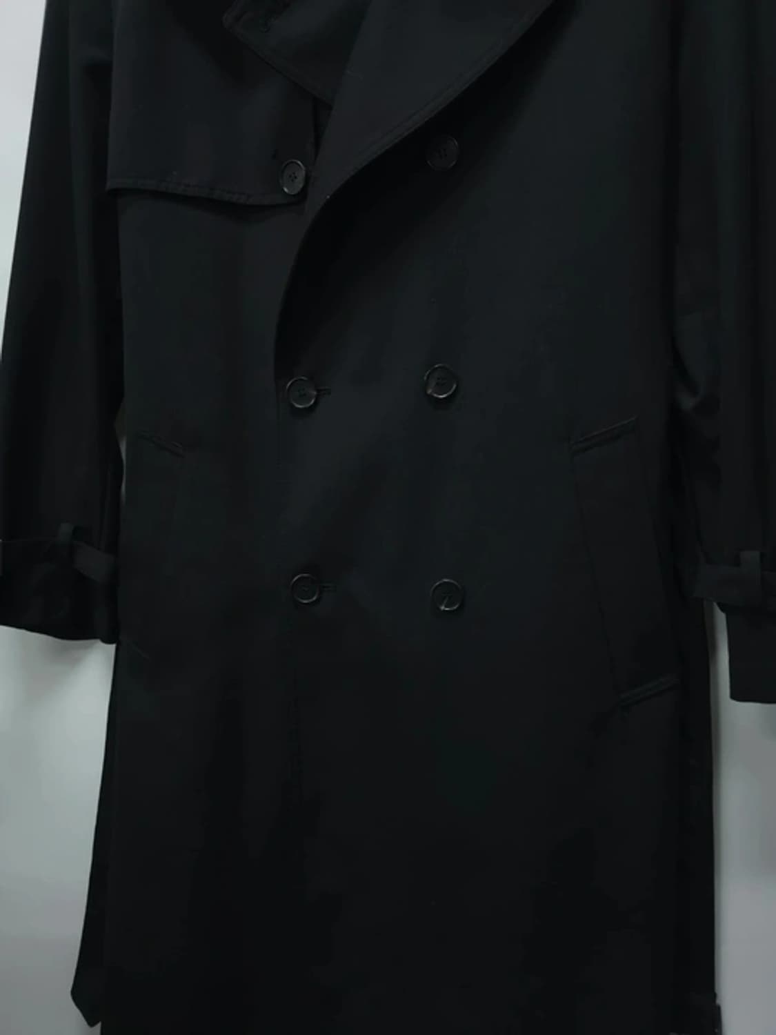 무신사 스탠다드 울 블렌드 더블 트렌치코트 블랙 (L사이즈) 상품이미지6