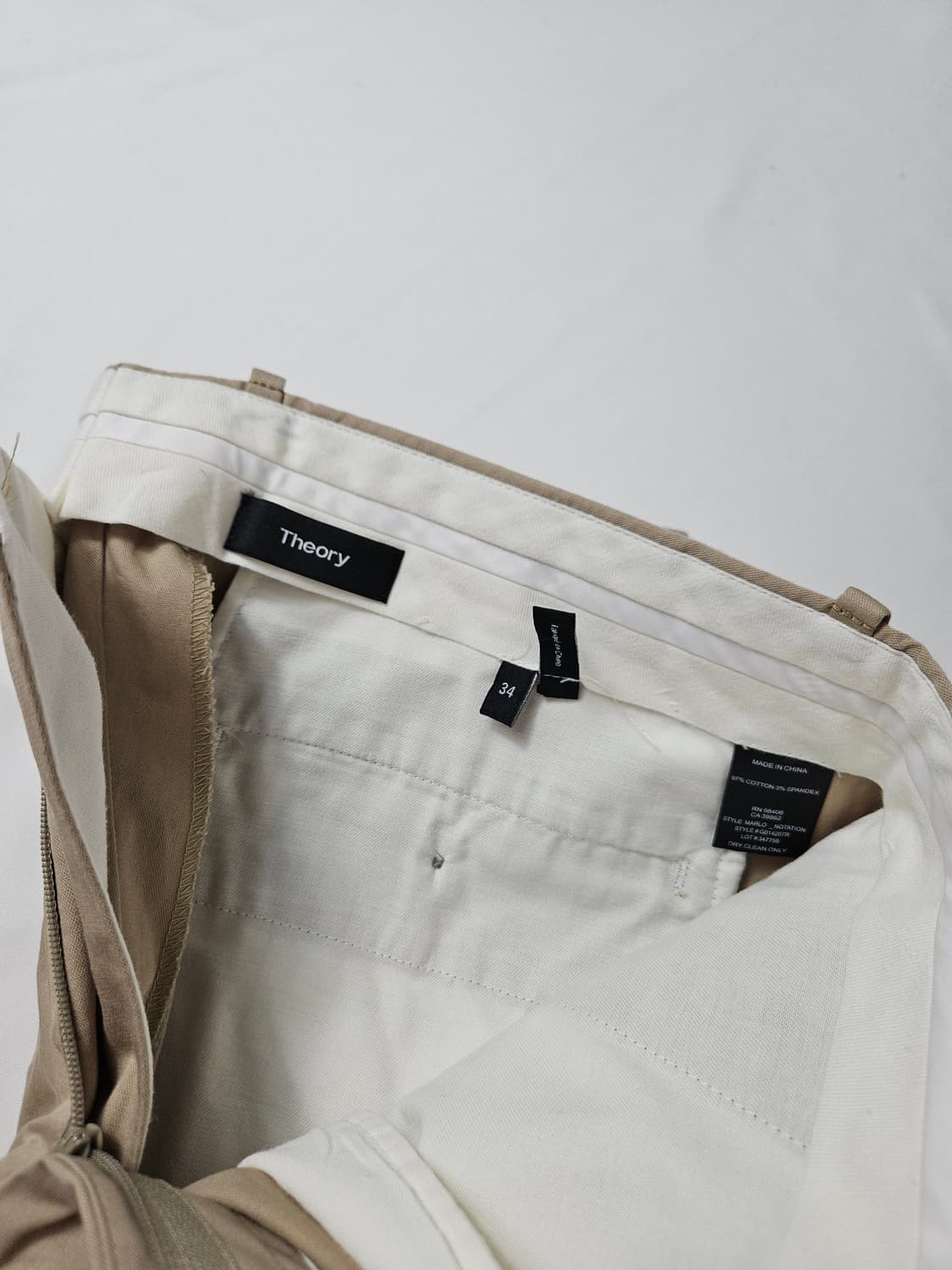 따어리 옴므 Theory 신형 베이지 슬랙스 팬츠 바지 코튼 34 정품 상품이미지2