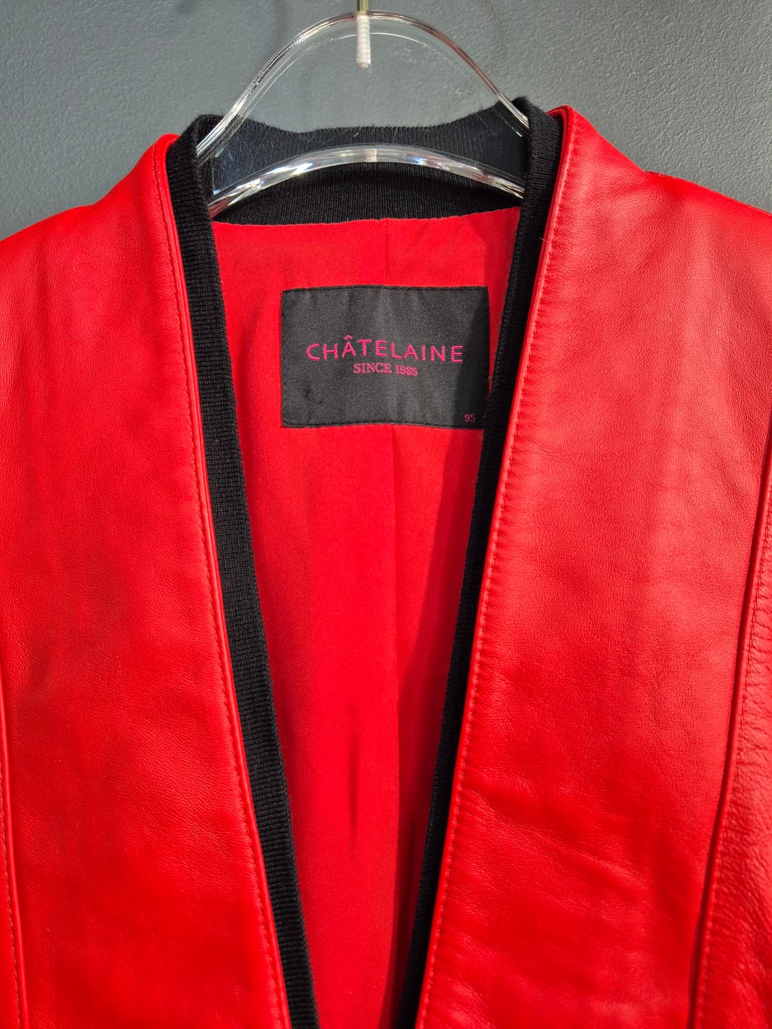 Chatelaine 빨간색 양가죽 자켓 55 66 상품이미지3