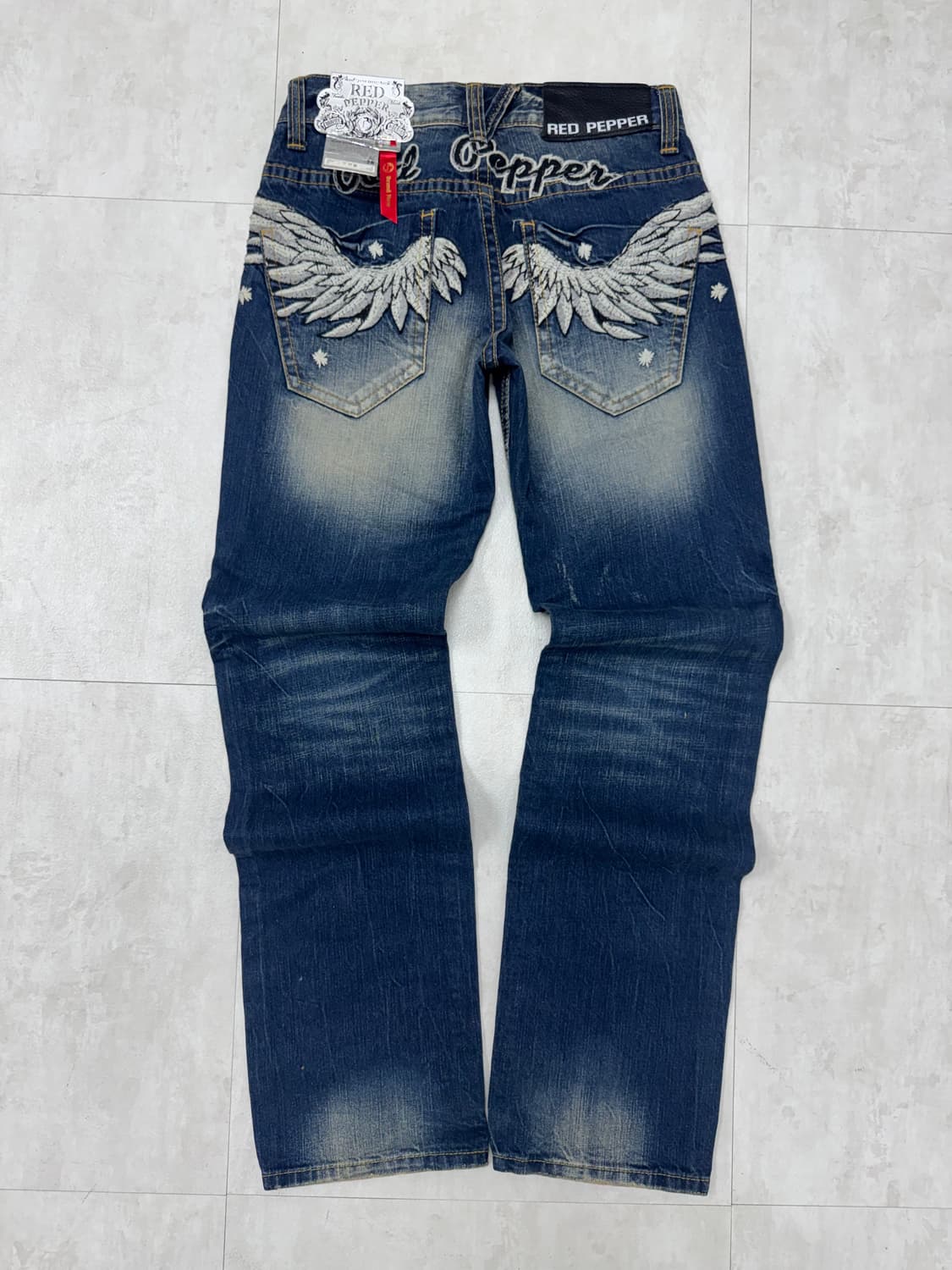 •RED PEPPER Y2K 자수 윙 포켓 데님 상품이미지5