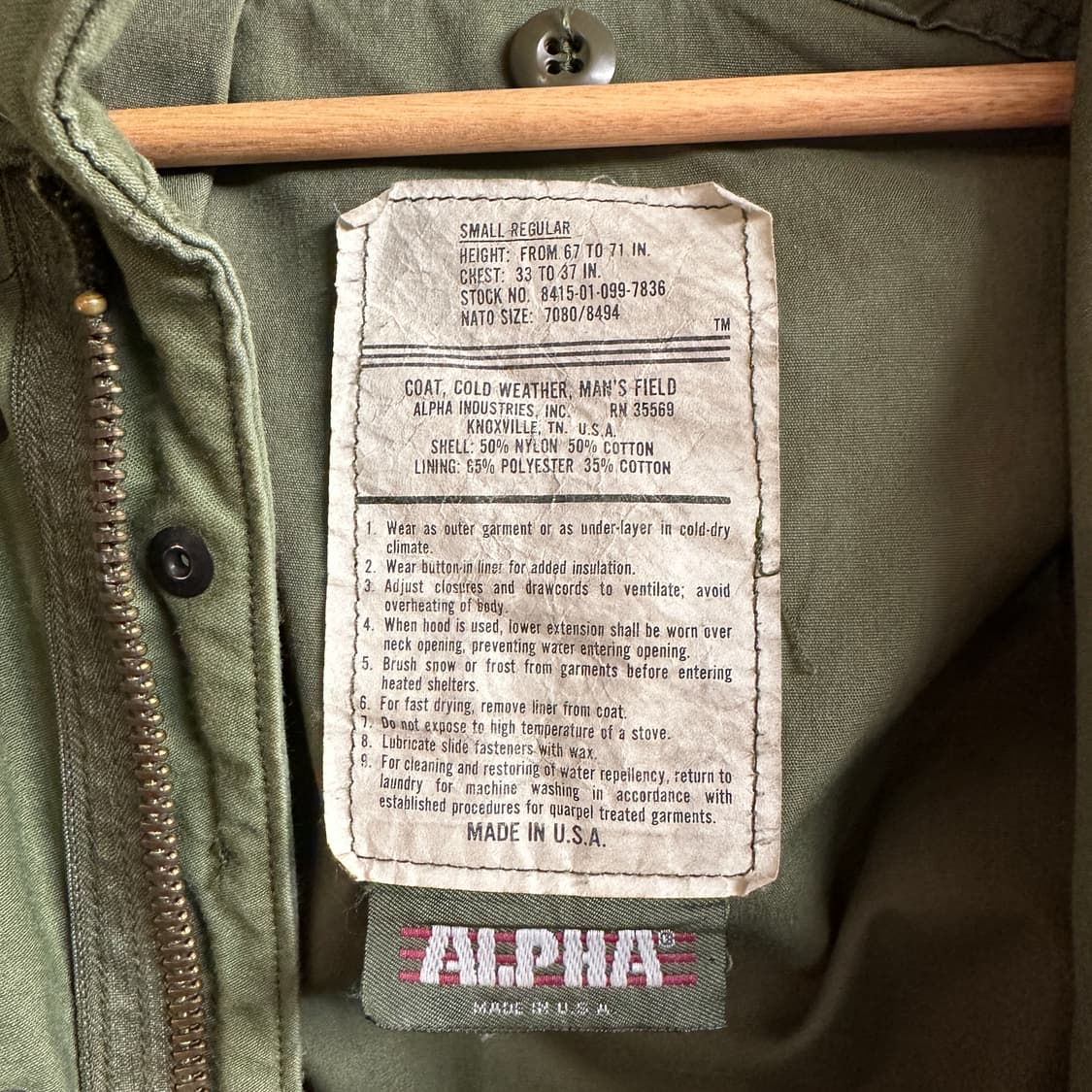 ALPHA INDUSTRIES M-65 FIELD JACKET SR 상품이미지6
