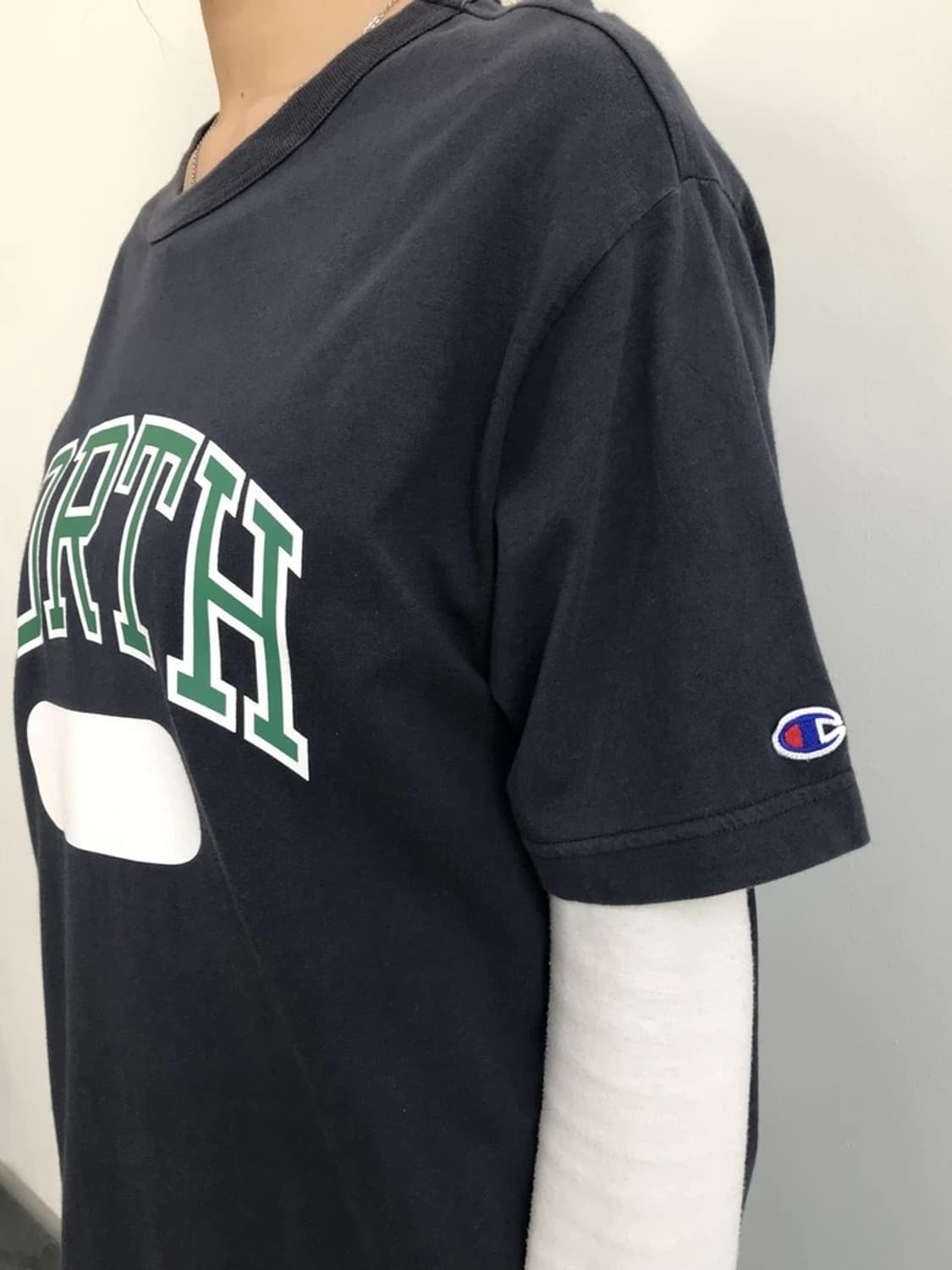 Champion North College Logo Navy Tee 상품이미지3