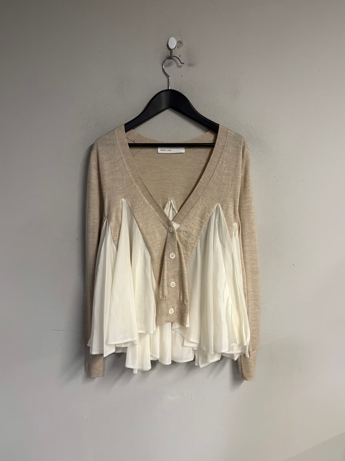 SACAI LUCK flare cardigan beige  상품이미지2