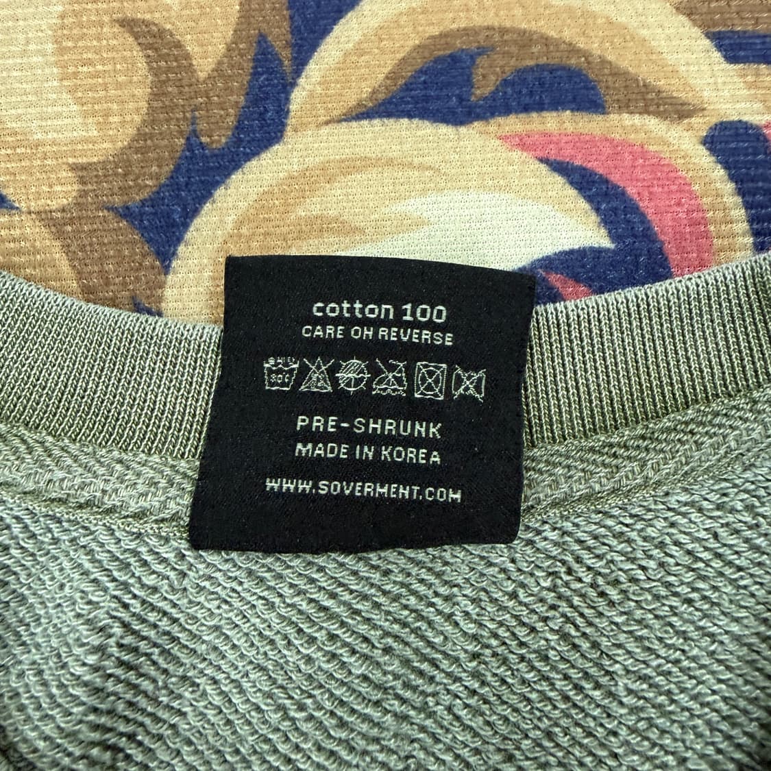 (XL)소버먼트 Soverment 피그먼트 맨투맨(카키) 상품이미지3