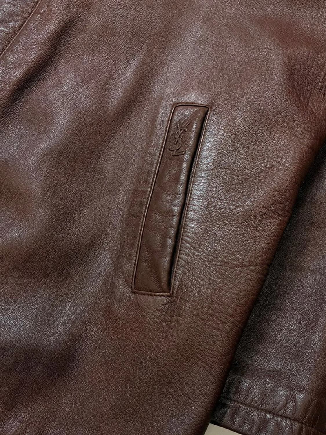 입생로랑 YSL 90s 양가죽 브라운 무스탕 자켓 PN4705 상품이미지4