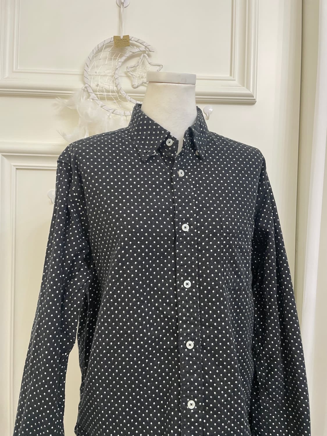 black dot wool warm shirt(size-M) 상품이미지5