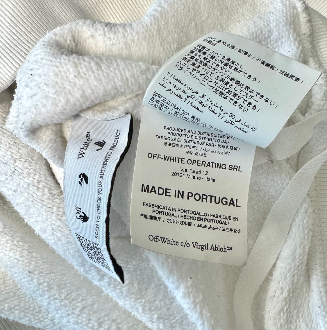 OFF WHITE 오프화이트 스프레이 카라바조 화이트 스웻셔츠 M 상품이미지9