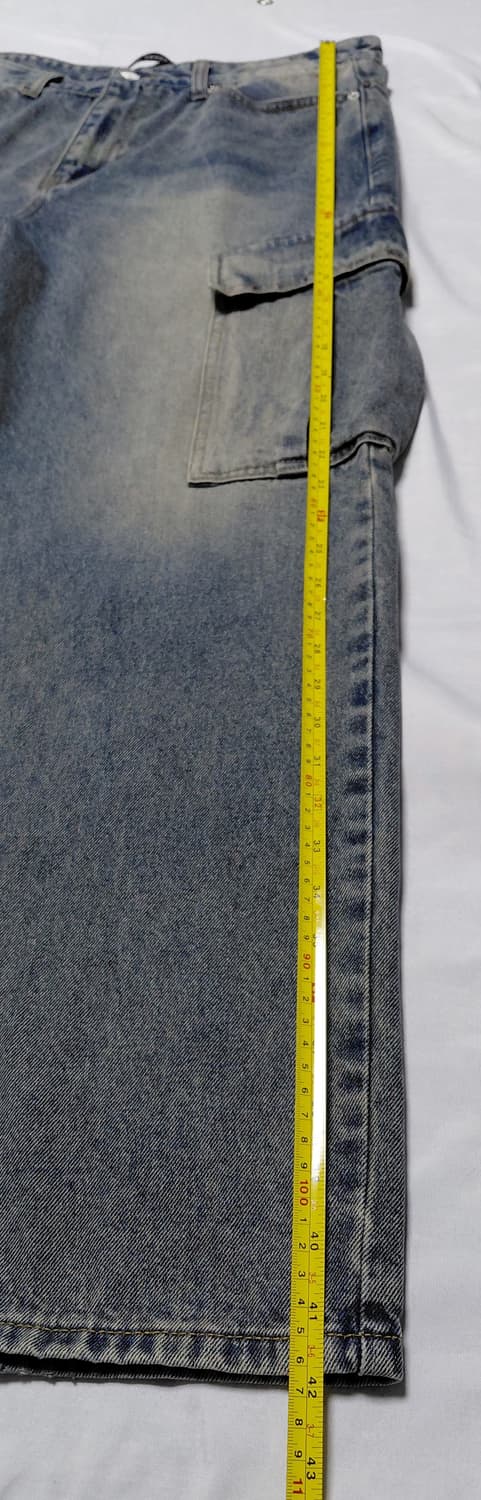 THE CROSS 와이드 카고 데님 팬츠 - 중청(L) 무료배송 상품이미지9