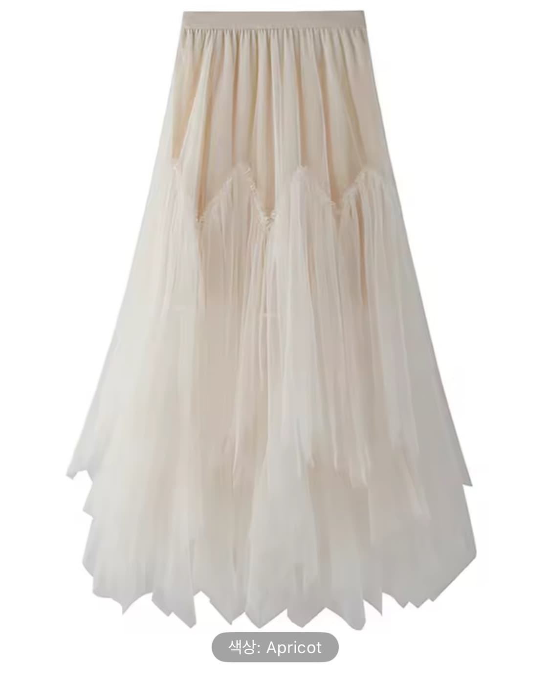 쉬폰 플리츠 언발란스 롱 샤스커트 아이보리 상품이미지1