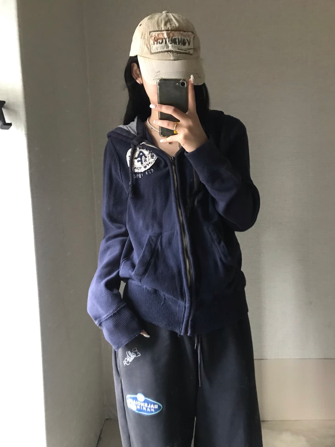 아베크롬비 네이비 와플 니트집업 상품이미지2