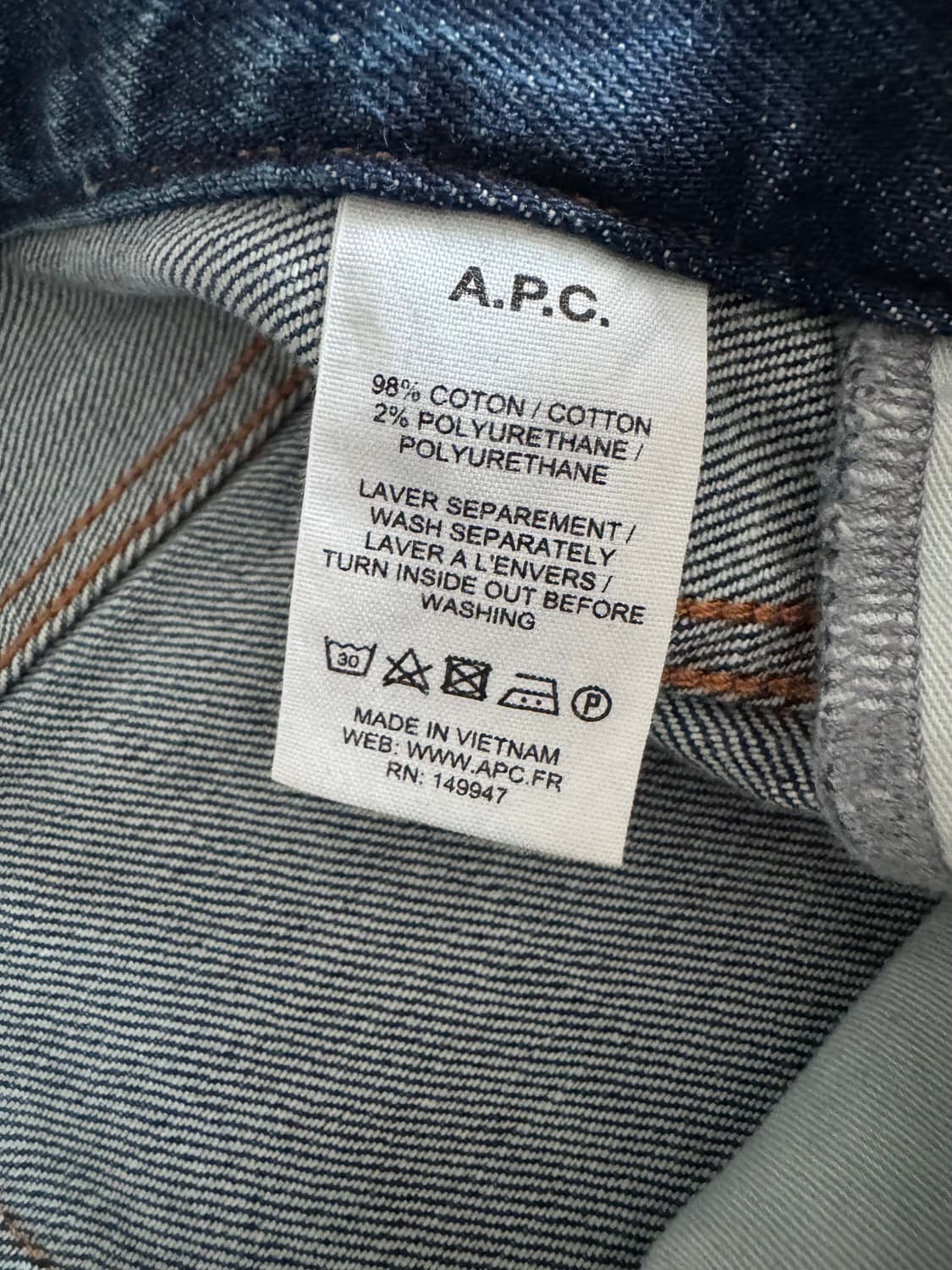 [34] 아페쎄 A.P.C 쁘띠 뉴 스탠다드 미디엄 인디고 상품이미지3