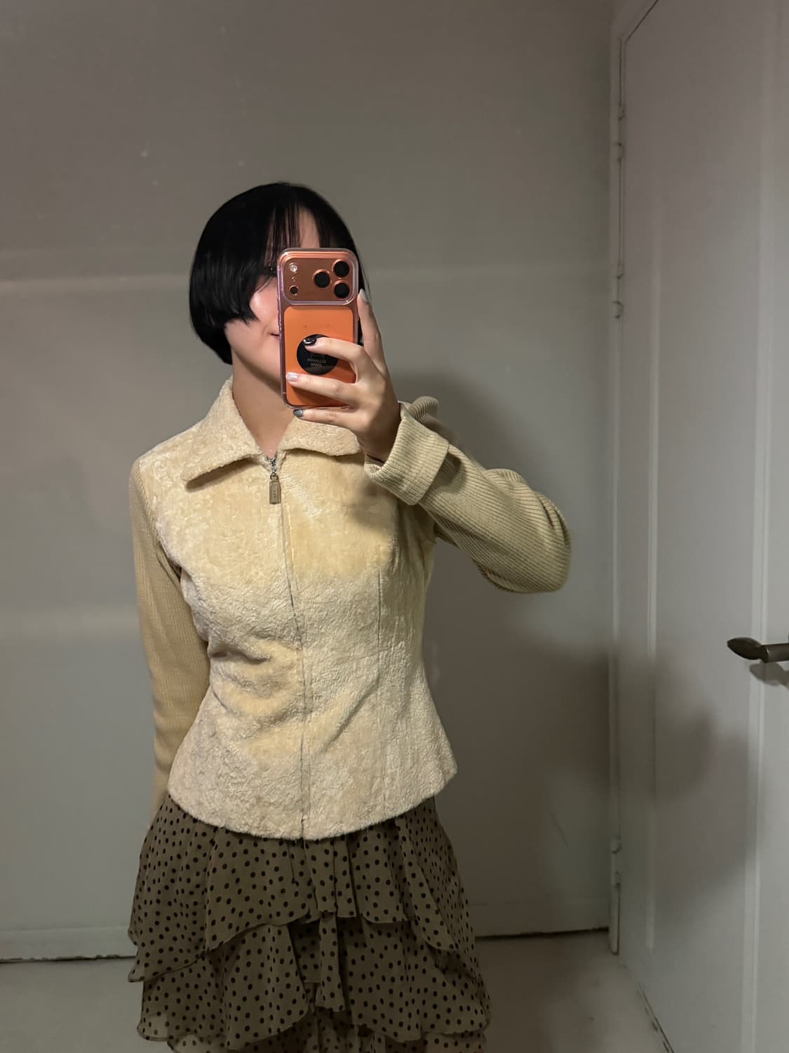 일본빈티지 퍼 니트 가디건 자켓 상품이미지2