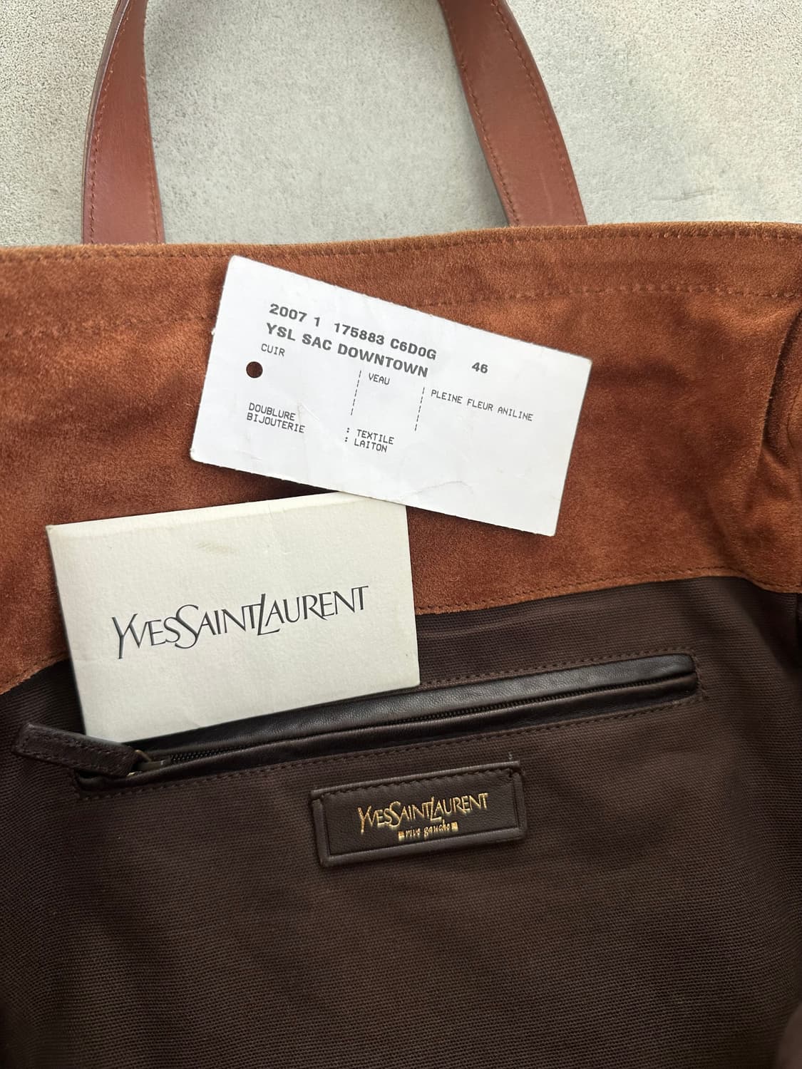 생로랑 YSL 다운타운  브라운 레더 백 상품이미지6