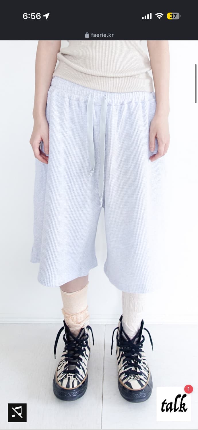 샵페어리 와플 버뮤다 팬츠 (멜란지그레이) 상품이미지1