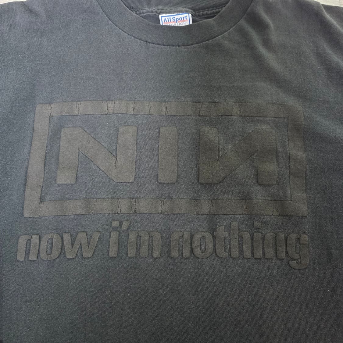 [XL] 90s 나인인치네일스 NOTHING 밴드티 티셔츠 하드페이드 상품이미지2