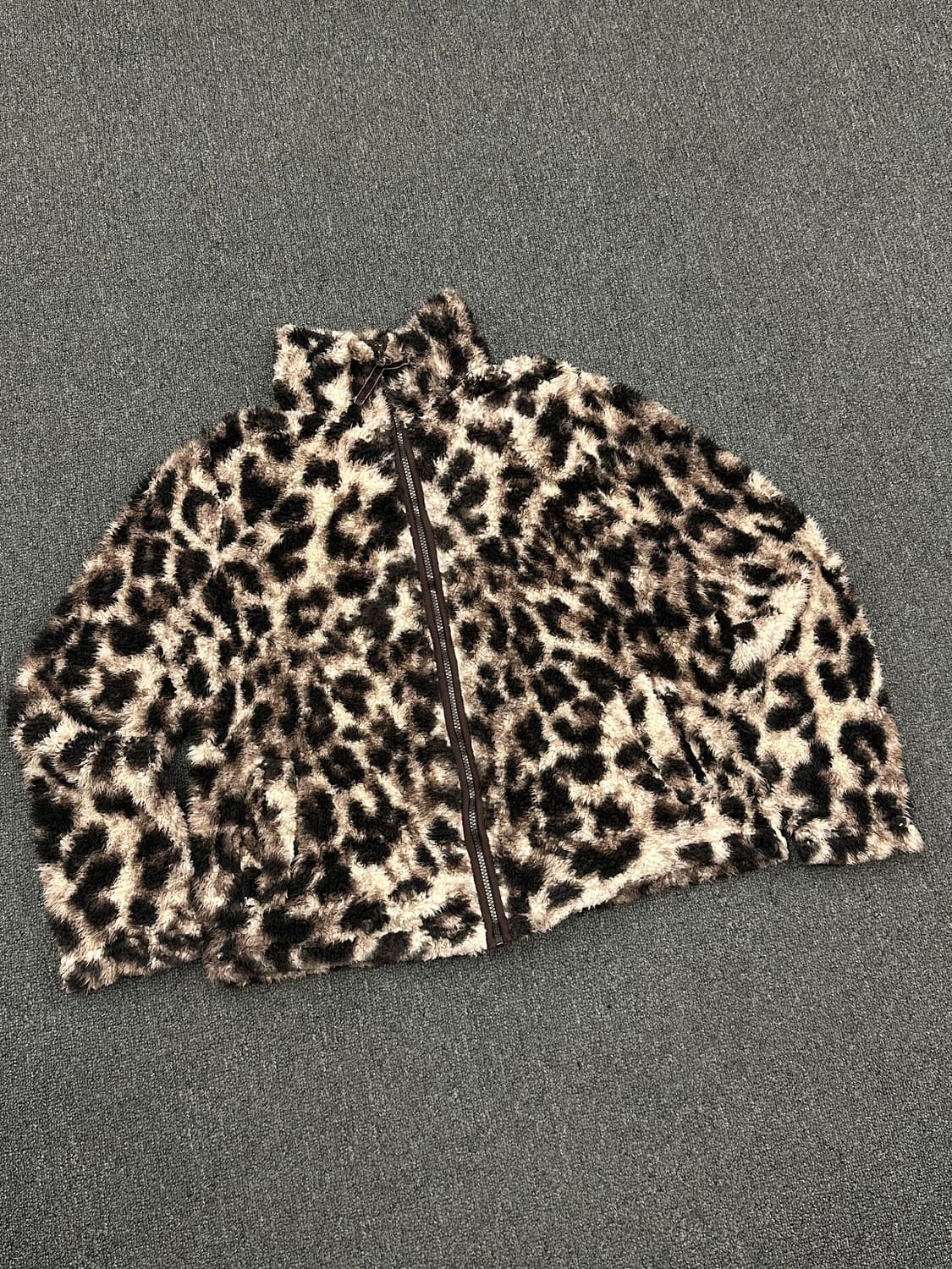 L)재패니즈 빈티지 Cozy 레오파드 셰르파 집업 상품이미지3