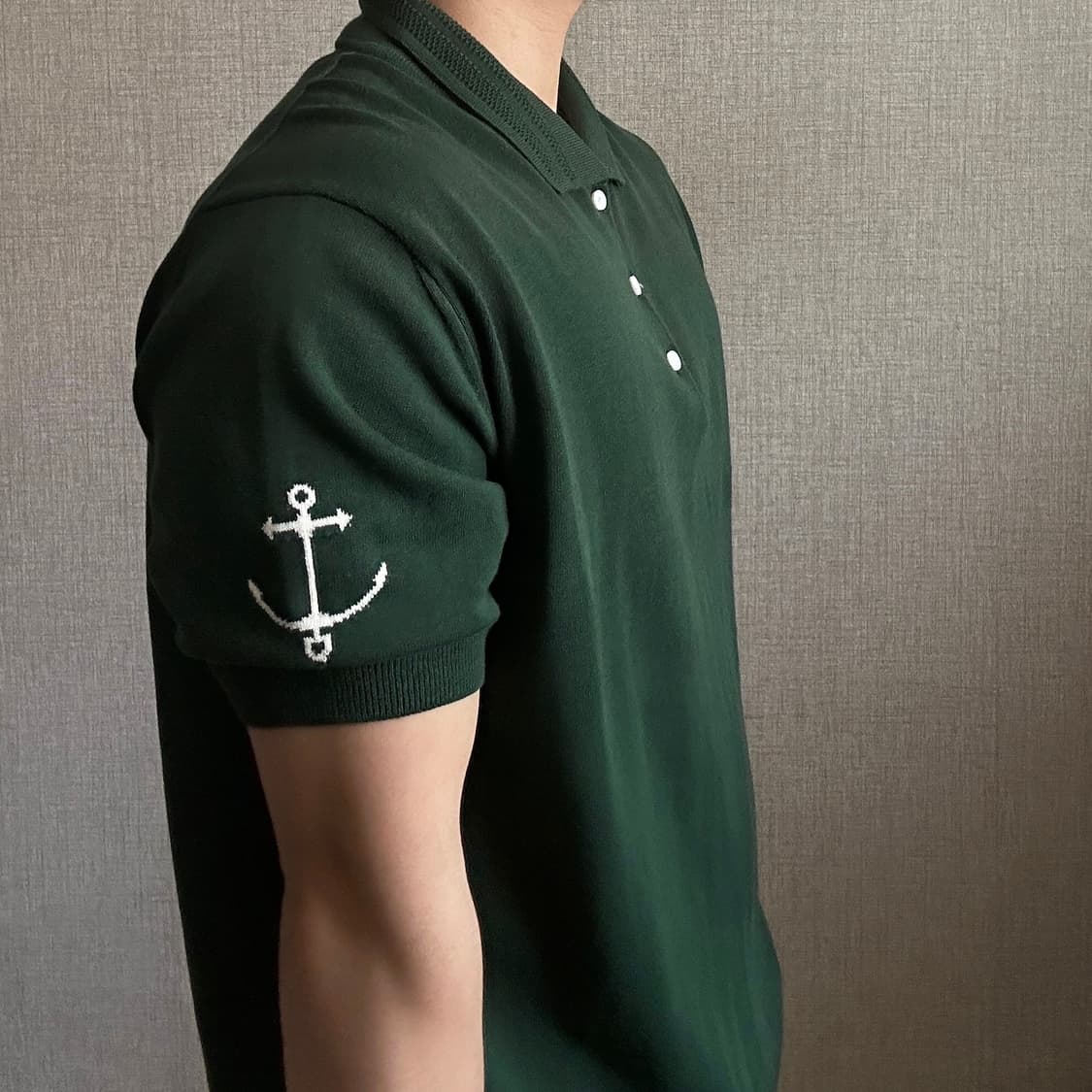 Guernsey Woollens 코튼 카라 반팔 니트 상품이미지3