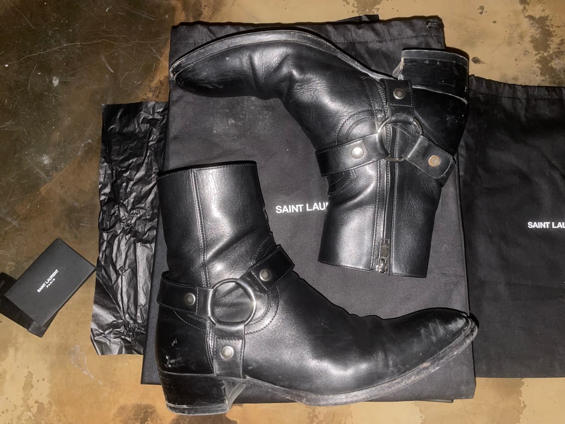 Saint Laurent 카프스킨 와이어트 하네스 부츠 상품이미지5