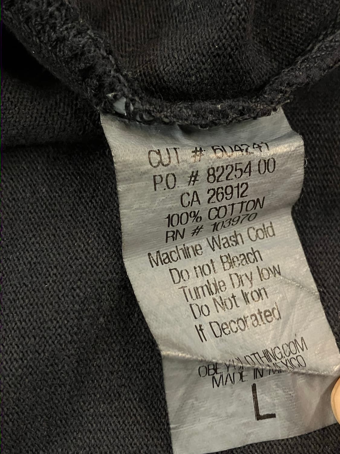 오베이 반팔 티셔츠 블랙 L #csz2116 상품이미지5