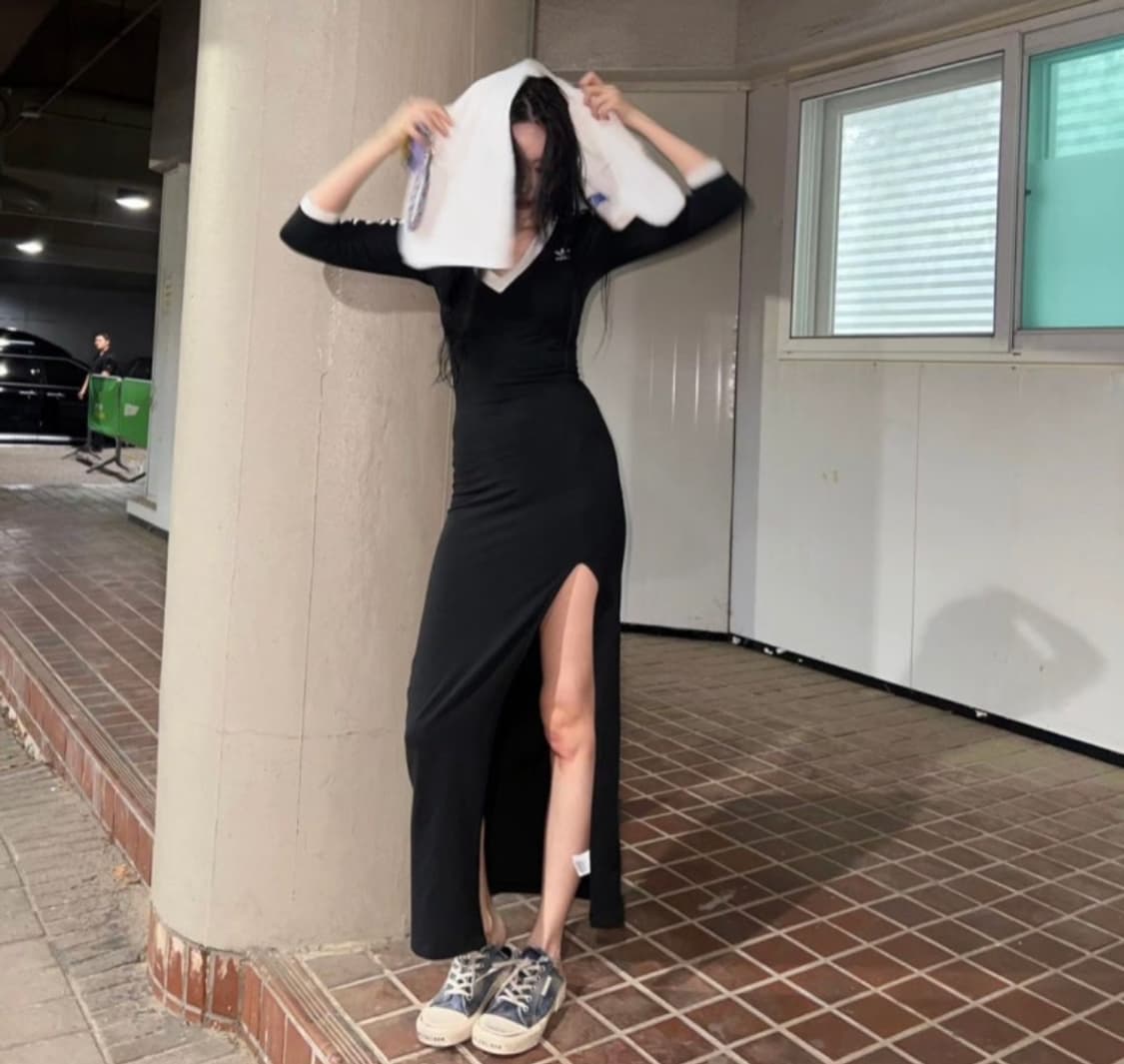 선미착용 아디다스 맥시 원피스 상품이미지1