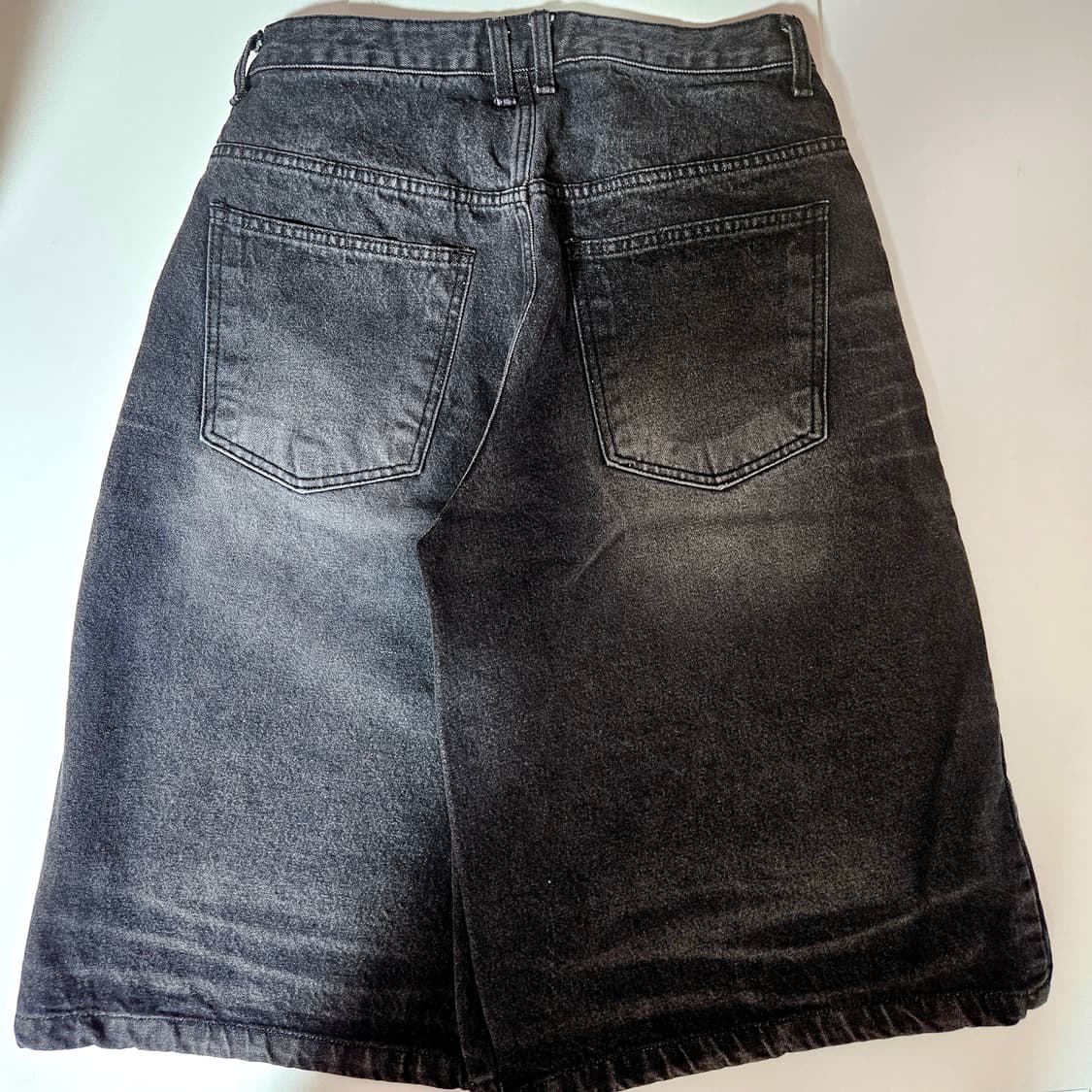 이지노이지 데님 버뮤다팬츠 흑청 1 상품이미지2