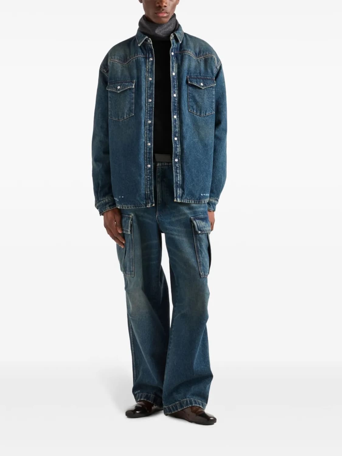 (S+/S) / 프라다 투 포켓 삼각로고 데님 패딩 자켓 상품이미지10