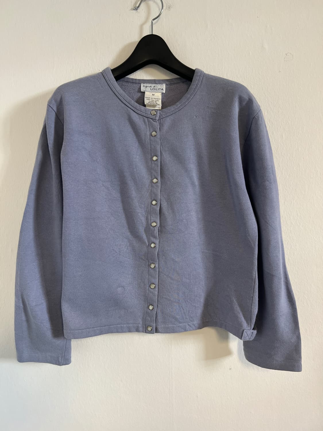 Agnes B. 로리타 프랑스 생산 코튼 버튼 가디건 M 상품이미지1