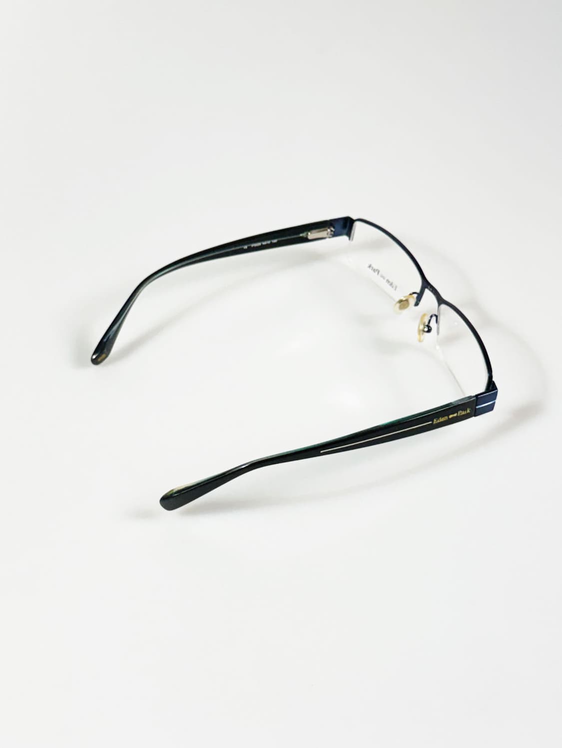90s EDEN PARK 네이비 스퀘어 메탈 반무테 빈티지 안경 상품이미지4