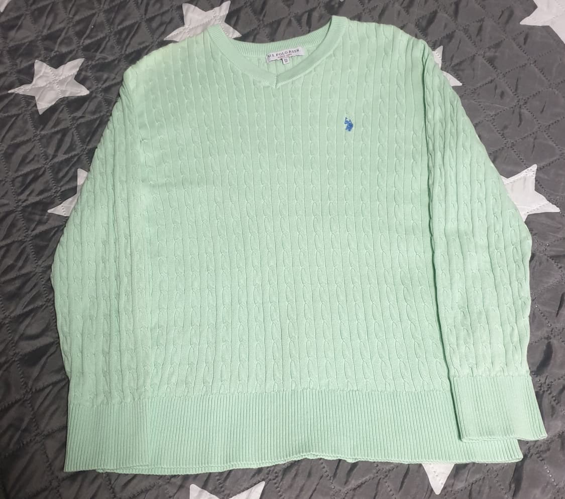 US 폴로 ASSN 슬림핏 케이블 니트 민트 (2XL) 상품이미지1