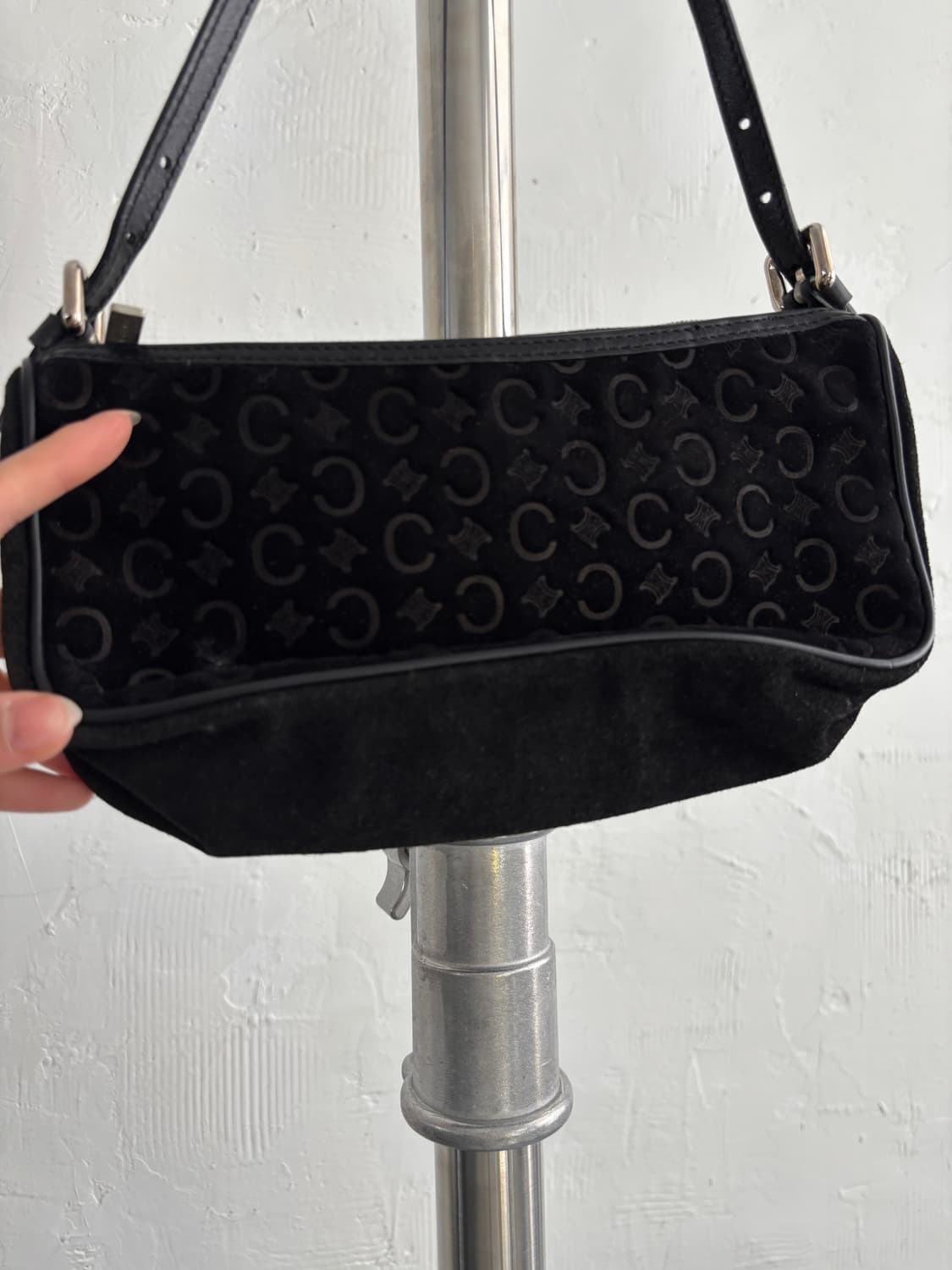 Celine 셀린느 빈티지 블랙 스웨이드 마카담 백 상품이미지5