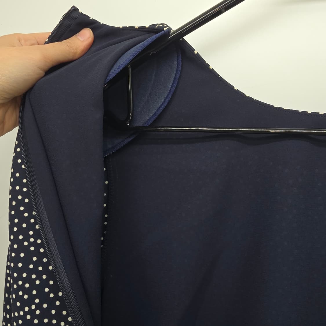 일본 빈티지 블랙 잔도트 반팔 블라우스 상품이미지8