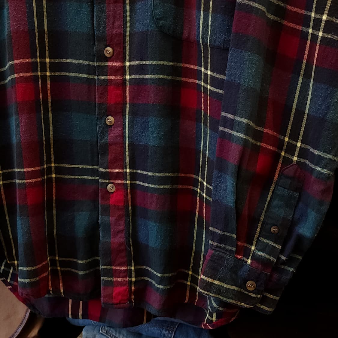 90s 아메리칸 빈티지 체크셔츠 플란넬 셔츠 워크셔츠 빅 체크 L 상품이미지8