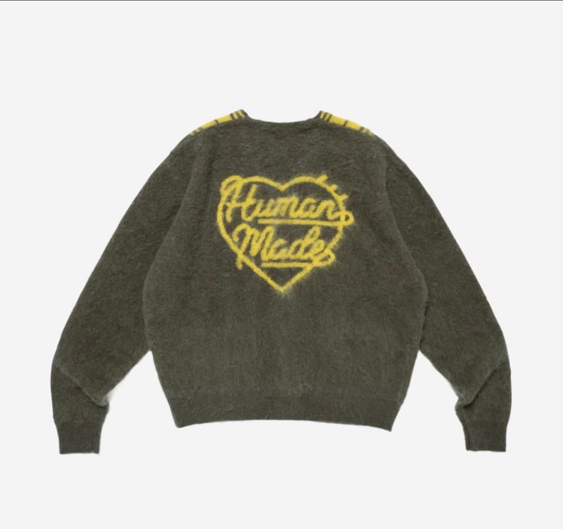 휴먼 메이드 모헤어 집업 가디건 그린 XL 상품이미지2