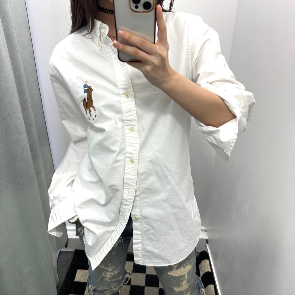 랄프로렌 화이트 빅포니 클래식핏 셔츠 상품이미지2