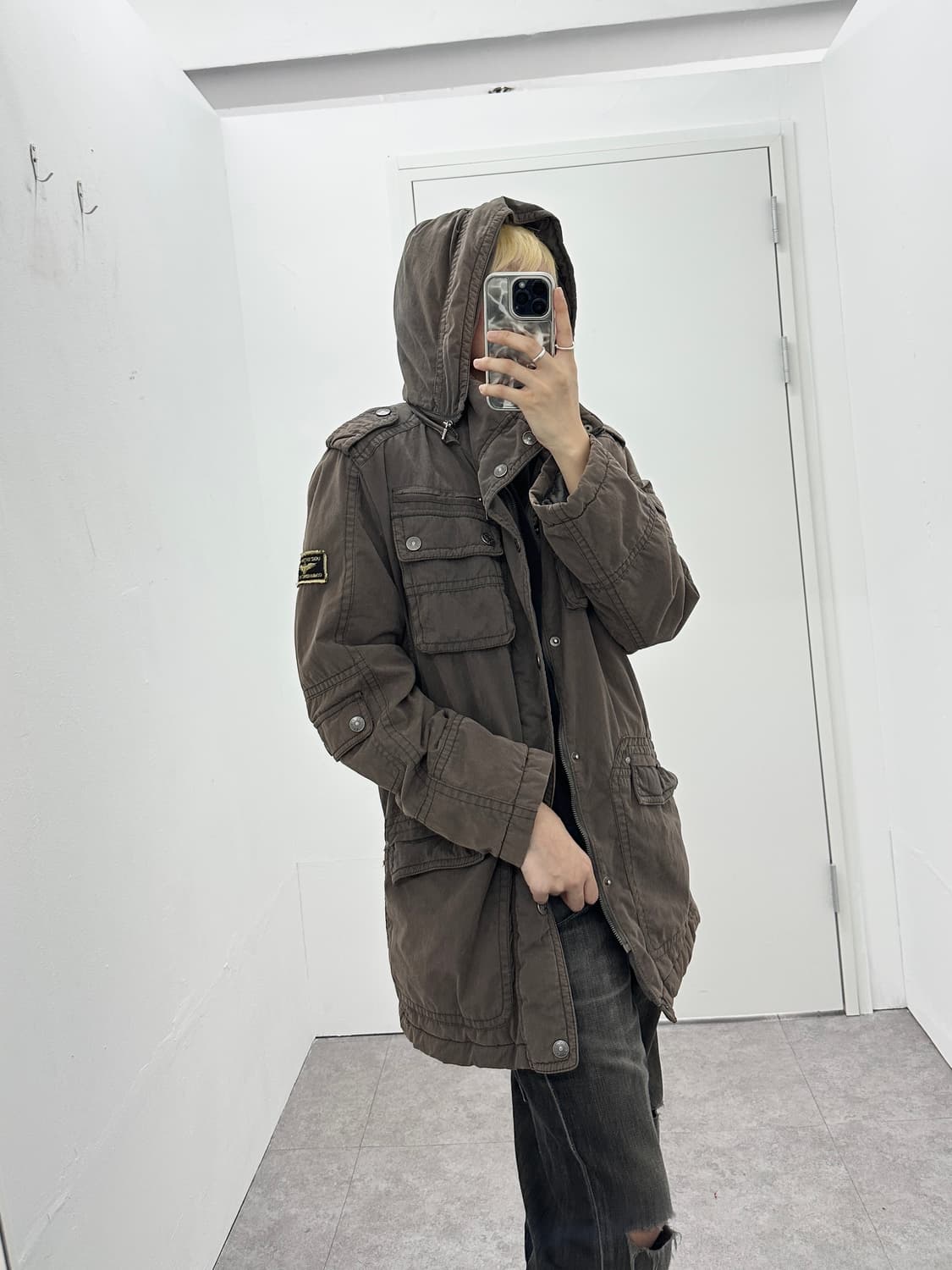UGIZ grunge fade washed multi zip jacket 상품이미지2